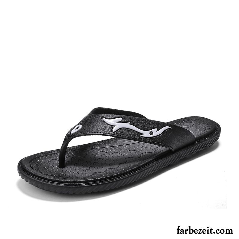 Flip Flops Herren Rutschsicher Trend Hausschuhe Licht Sommer Draussen Schwarz