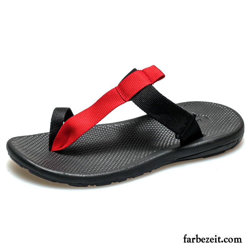 Flip Flops Herren Sandalen Gummi Schüler Schuhe Pantolette Persönlichkeit Sandfarben Schwarz