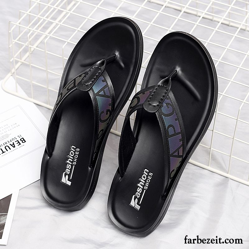 Flip Flops Herren Schuhe Atmungsaktiv Neue Mode Rutschsicher Hausschuhe Sandfarben Schwarz