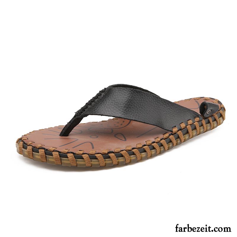 Flip Flops Herren Schuhe Trend Hausschuhe Persönlichkeit Casual Mode Sandfarben Schwarz