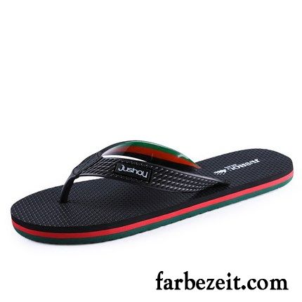 Flip Flops Herren Sommer Rutschsicher Mode Neue Trend Pantolette Sandfarben Schwarz