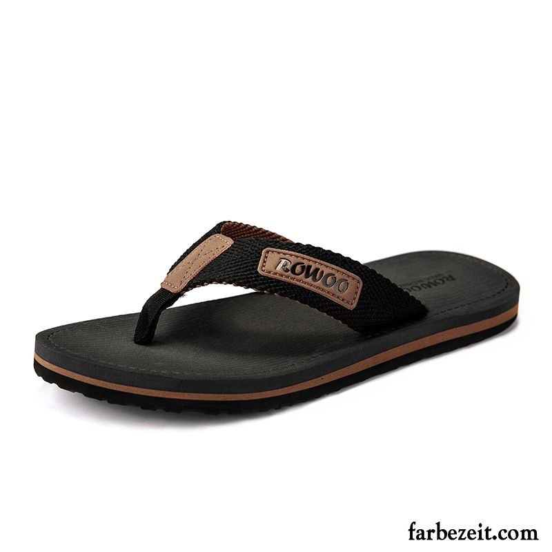 Flip Flops Herren Sommer Rutschsicher Neue Hausschuhe Trend Pantolette Sandfarben Schwarz