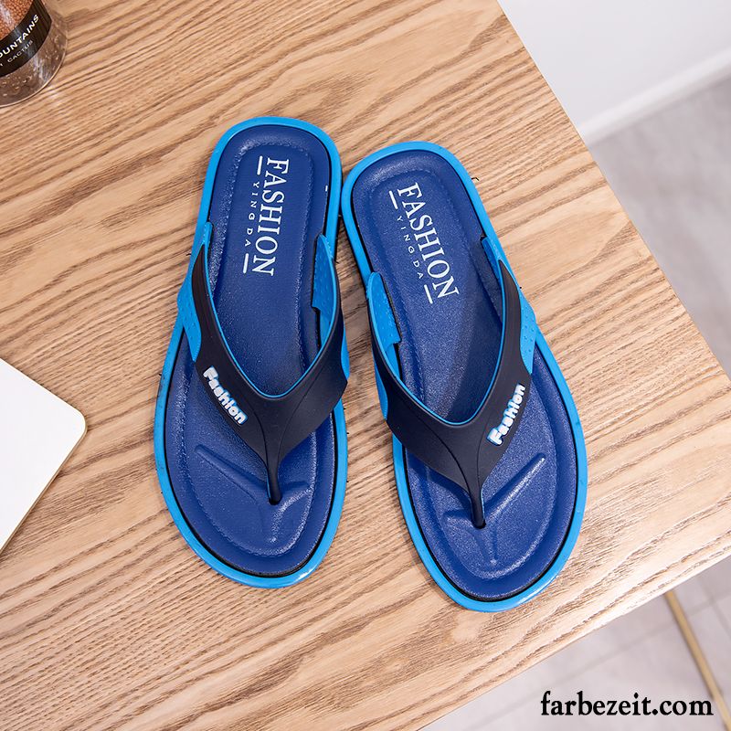 Flip Flops Herren Sommer Tragen Persönlichkeit Trend Schuhe Casual Sandfarben Blau