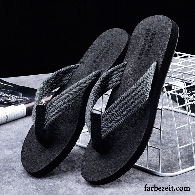 Flip Flops Herren Trend Casual Persönlichkeit Sandalen Rutschsicher Schuhe Sandfarben Schwarz