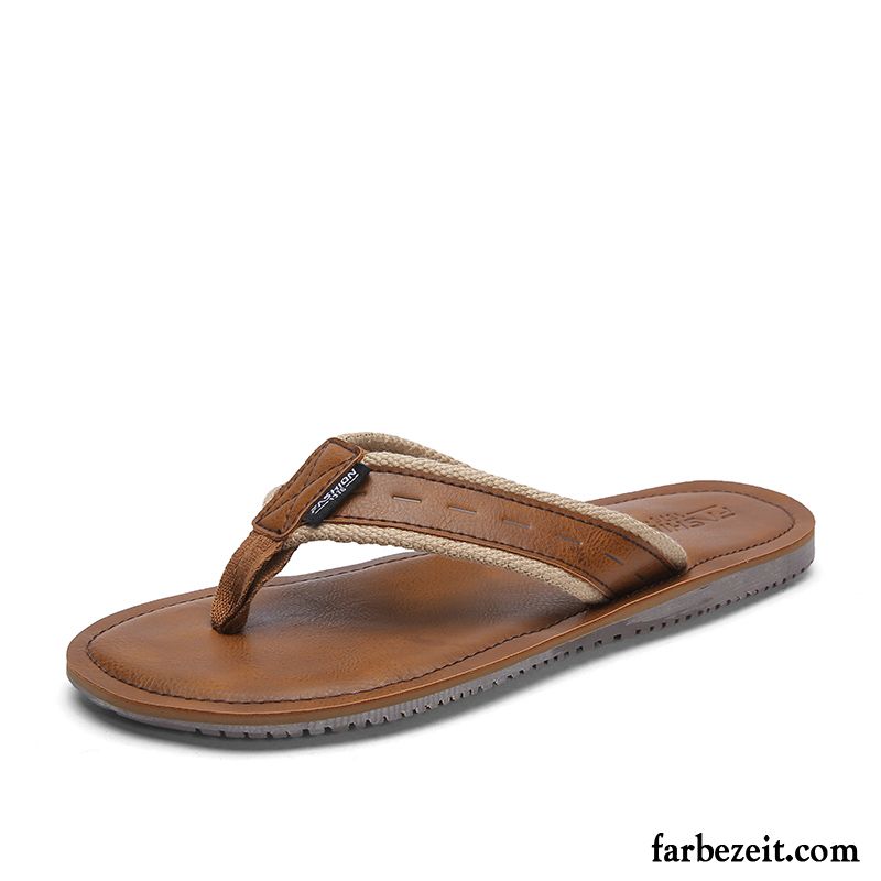 Flip Flops Herren Trend Hausschuhe Retro Neue Sommer Allgleiches Braun