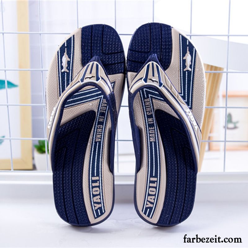 Flip Flops Herren Täglich Draussen Casual Pantolette Atmungsaktiv Hausschuhe Blau