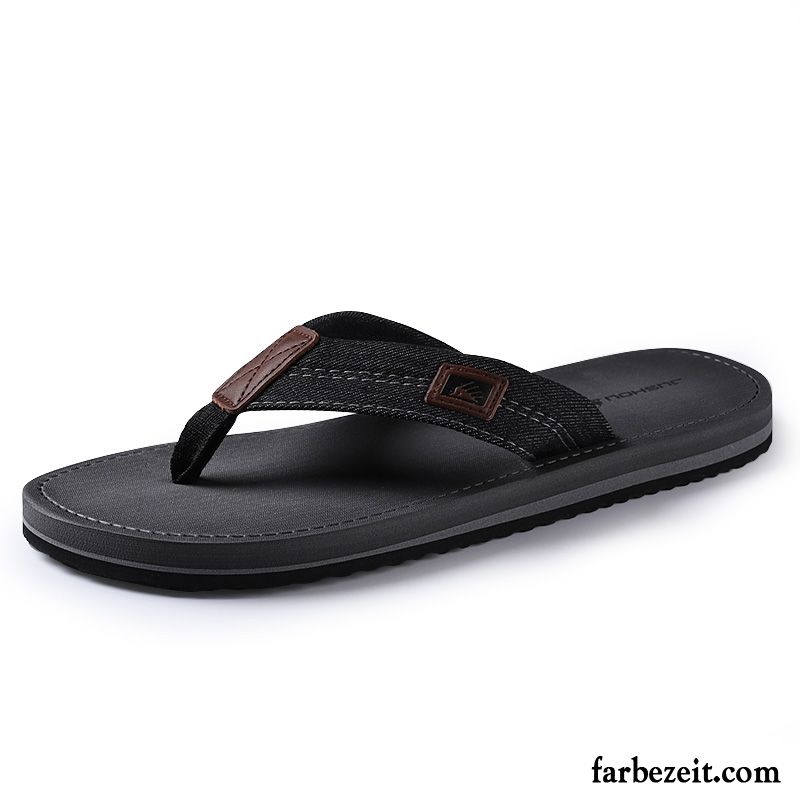 Flip Flops Herren Weiche Sohle Mode Persönlichkeit Casual Sommer Schuhe Sandfarben Schwarz