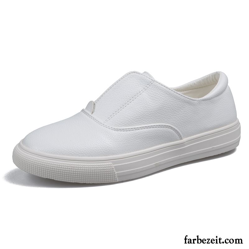 Frühlings Schuhe Damen Schüler Dicke Sohle Weiß Schnürschuhe Flache Slip-on Feder Halbschuhe Billig