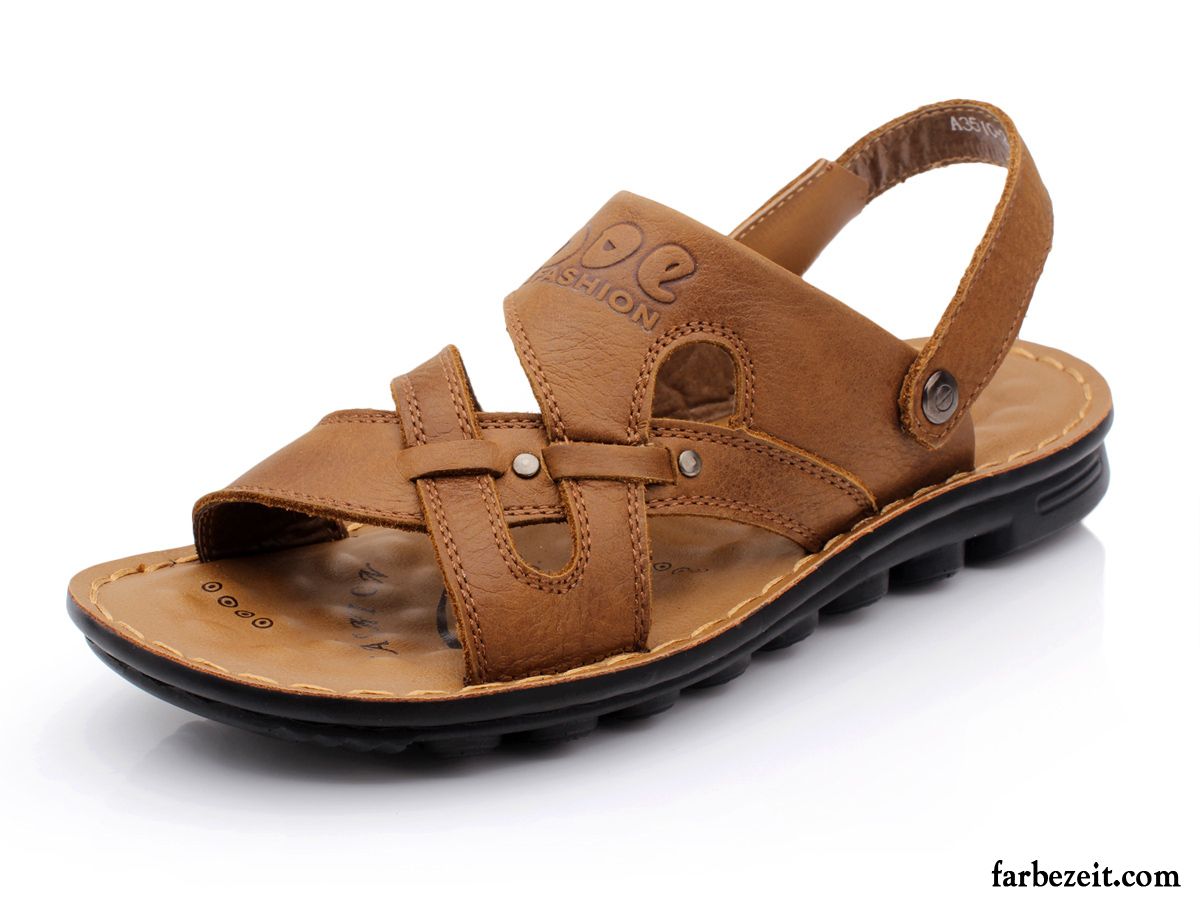 Gefütterte Schuhe Herren Trend Casual Original Echtleder Schuhe Sandalen Strand Verkaufen