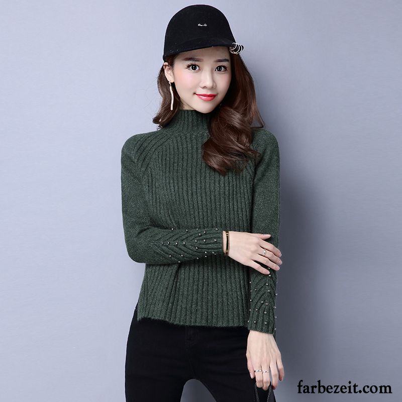 Gelber Rollkragenpullover Damen Verdickung Trend Herbst Kurzer Absatz Pullover Winter Strickwaren Unteres Hemd Hell Günstig