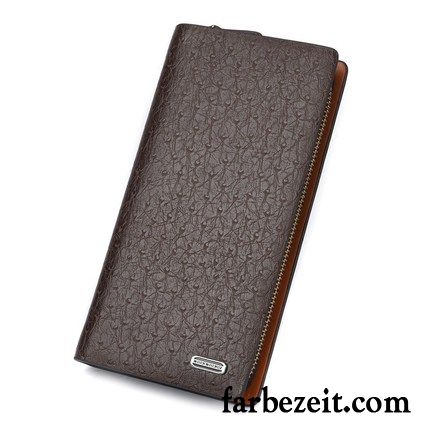 Geldbörse Herren Braun Freizeit Brieftaschen Business Reißverschluss Clutch