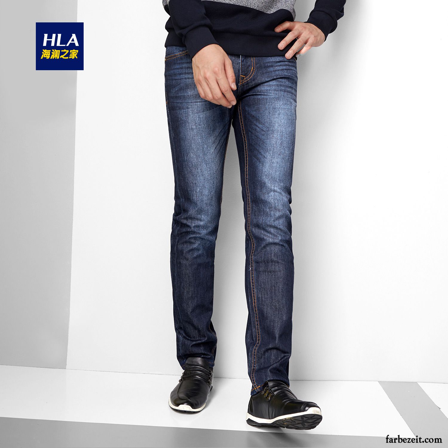 Gewachste Jeans Herren Herbst Lange Middle Waisted Gerade Waschen Neue Günstig