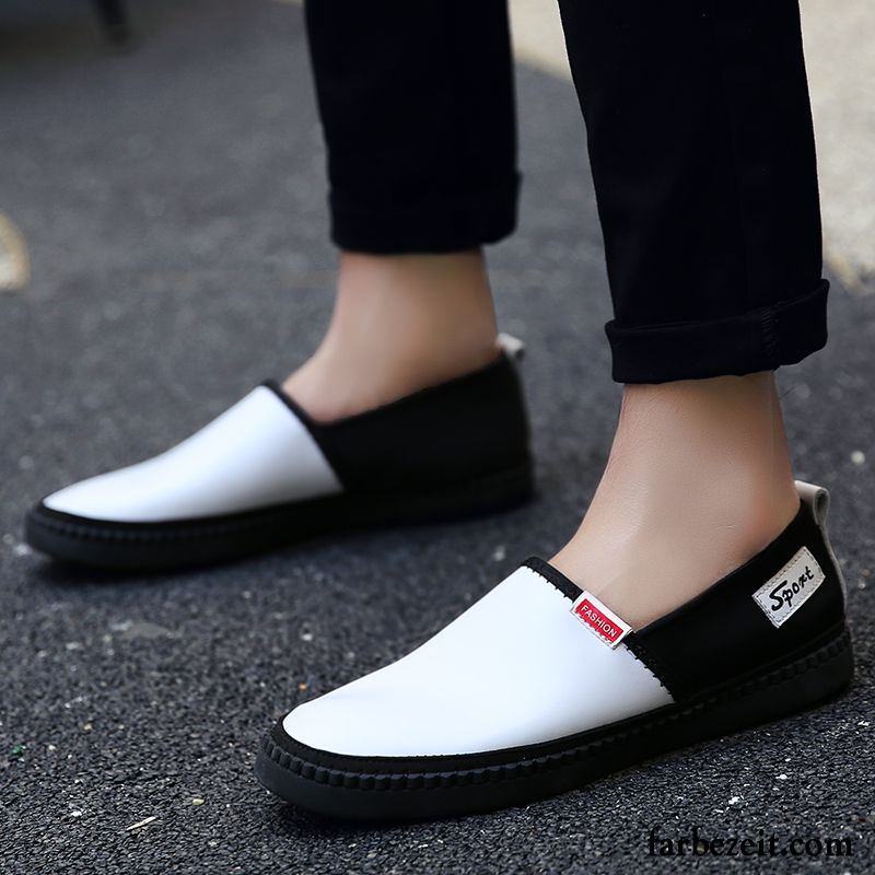 Günstige Sandalen Herren Faul Slip-on Casual Lederschue Fahrschuhe Neue Produkte Weiß Jugend Billig