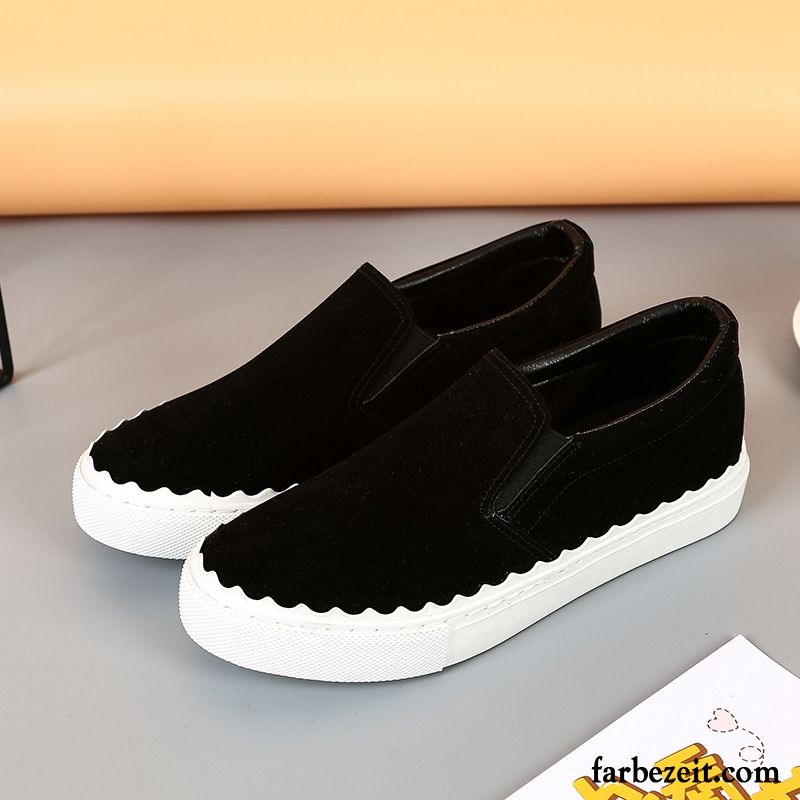 Halbschuhe Grau Damen Slip-on Casual Feder Dicke Sohle Faul Schuhe Schwarz Schüler Flache Neue Halbschuhe Günstig