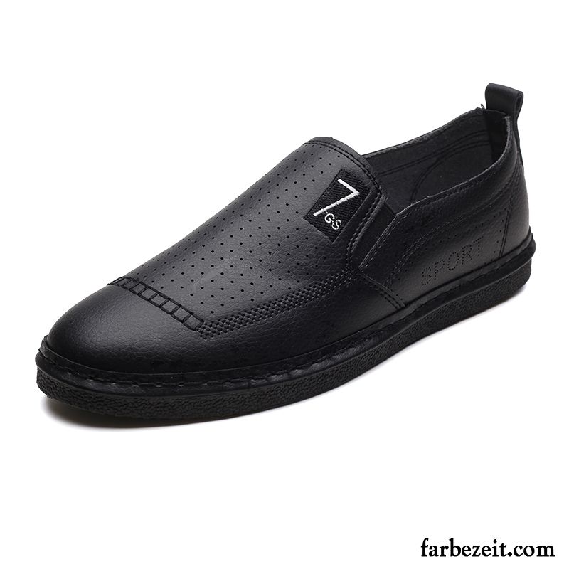 Halbschuhe Herren Allgleiches Neue Casual Trend Faul England Schwarz