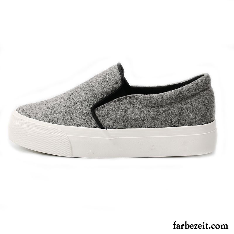 Halbschuhe Keilabsatz Slip-on Faul Allgleiches Damen Dicke Sohle Casual Flache Halbschuhe Skaterschuhe Sale