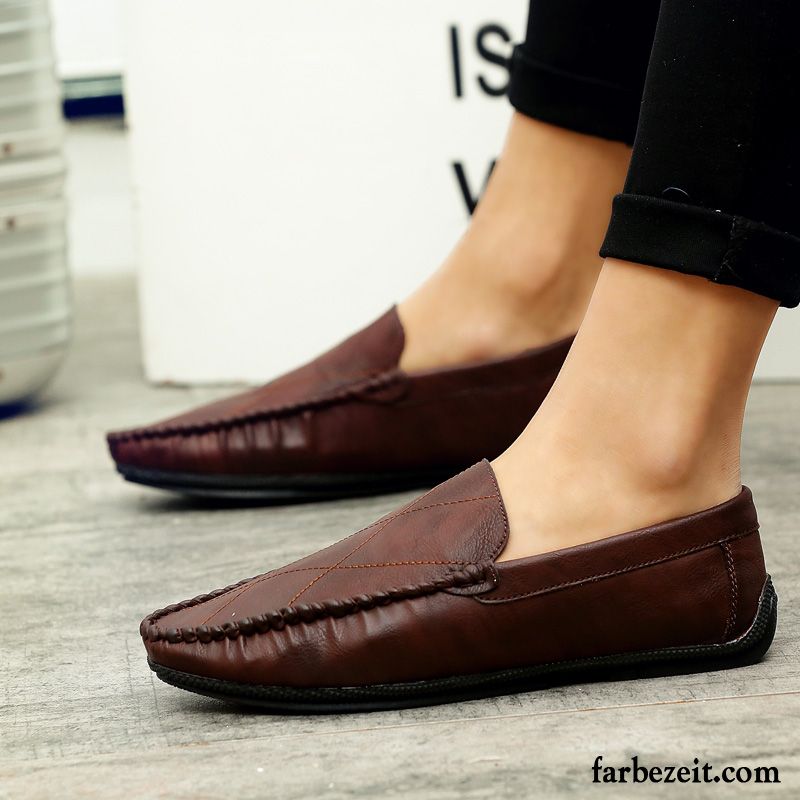 Halbschuhe Schwarz Herren Faul Persönlichkeit Rot Schuhe Lederschue Feder Casual Trend Neue Rabatt