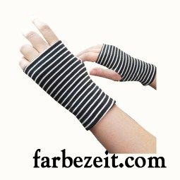 Handschuhe Damen Baumwolle Stretch Halber Finger Dünne Ärmel Student Schwarz