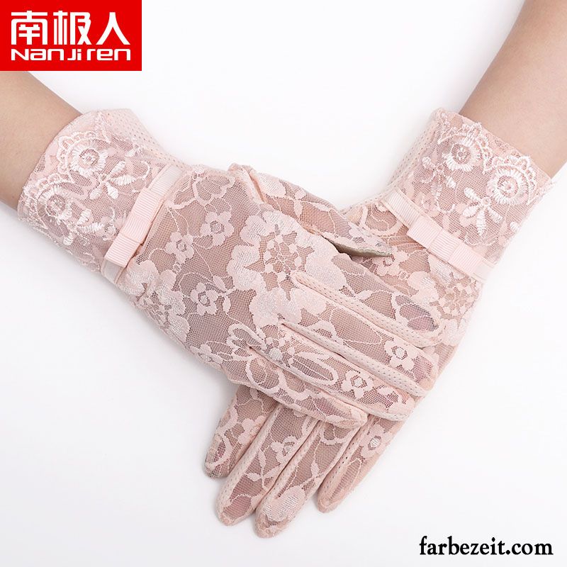 Handschuhe Damen Touchscreen Dünne Sonnenschutz Rutschfest Fahren Sommer Rosa