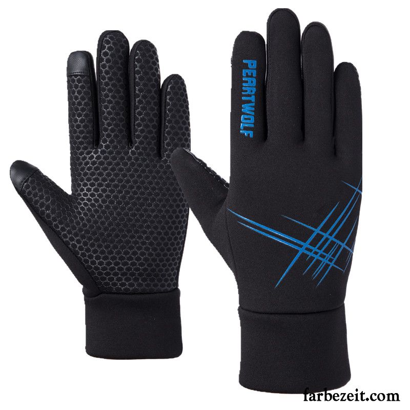 Handschuhe Herren Sport Outdoor Reiten Laufen Winter Rutschfest Schwarz