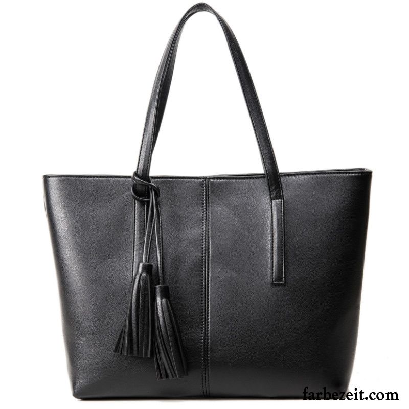 Handtaschen Damen All Match Neu Trend Tote Große Tasche Große Kapazität Schwarz