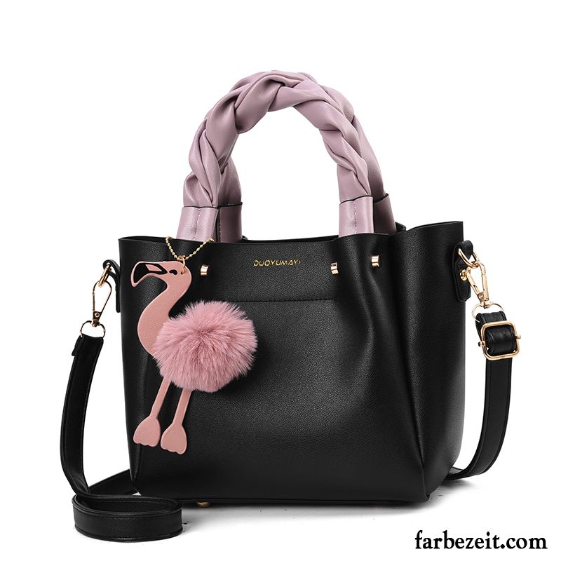 Handtaschen Damen Neu Mode Umhängetasche Sommer Trend Große Tasche Schwarz