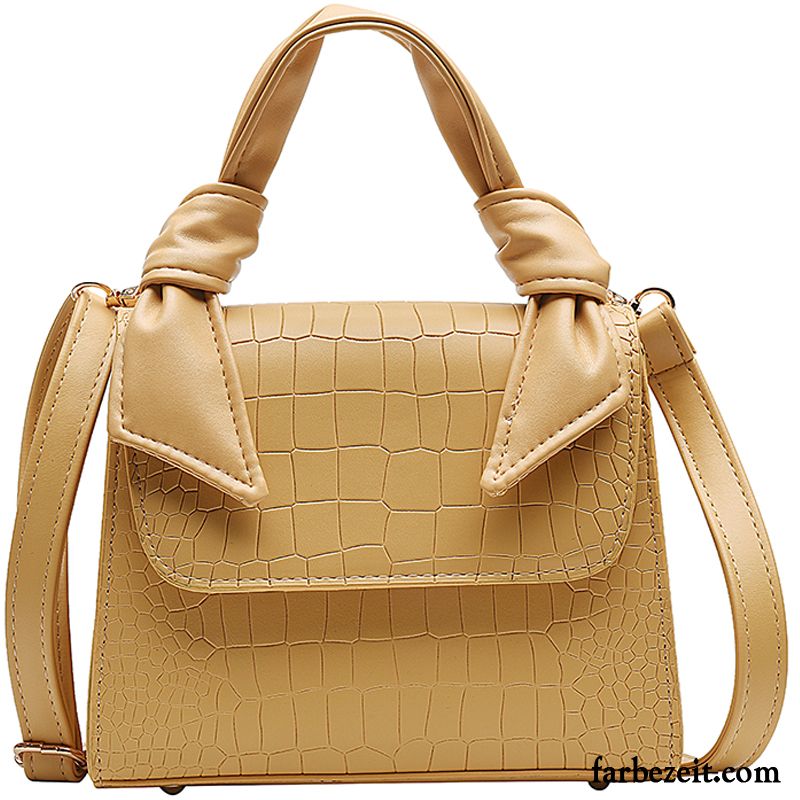 Handtaschen Damen Neue Produkte Umhängetasche Texture Mode All Match Mini Gelb