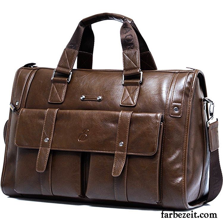 Handtaschen Herren Leder Computer Tasche Umhängetasche Freizeit Business Aktentasche Braun