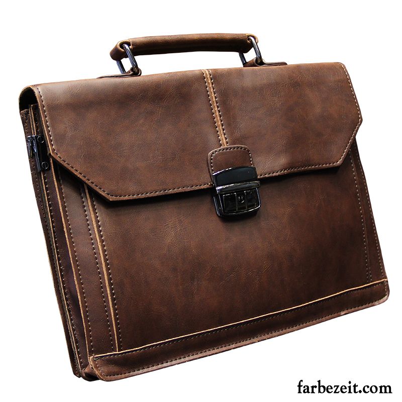 Handtaschen Herren Leder Umhängetasche Retro Trend Freizeit Braun