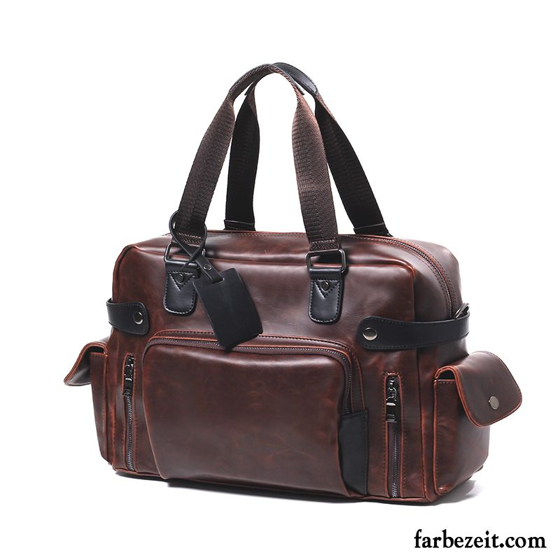 Handtaschen Herren Retro Trend Reisen Umhängetasche Freizeit Computer Tasche Braun