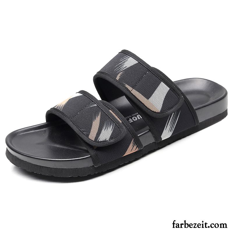 Hausschuhe Herren Casual Sommer Sandalen Atmungsaktiv Neue Mode Sandfarben Schwarz