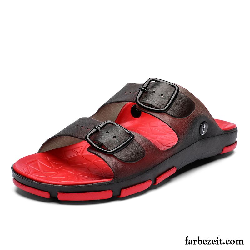 Hausschuhe Herren Neue Pantolette Trend Sommer Lovers Große Größe Rot