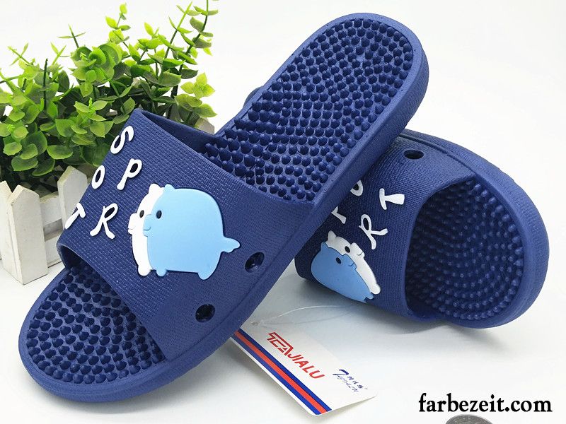 Hausschuhe Herren Rutschsicher Große Größe Neue Trend Pantolette Mode Sandfarben Blau