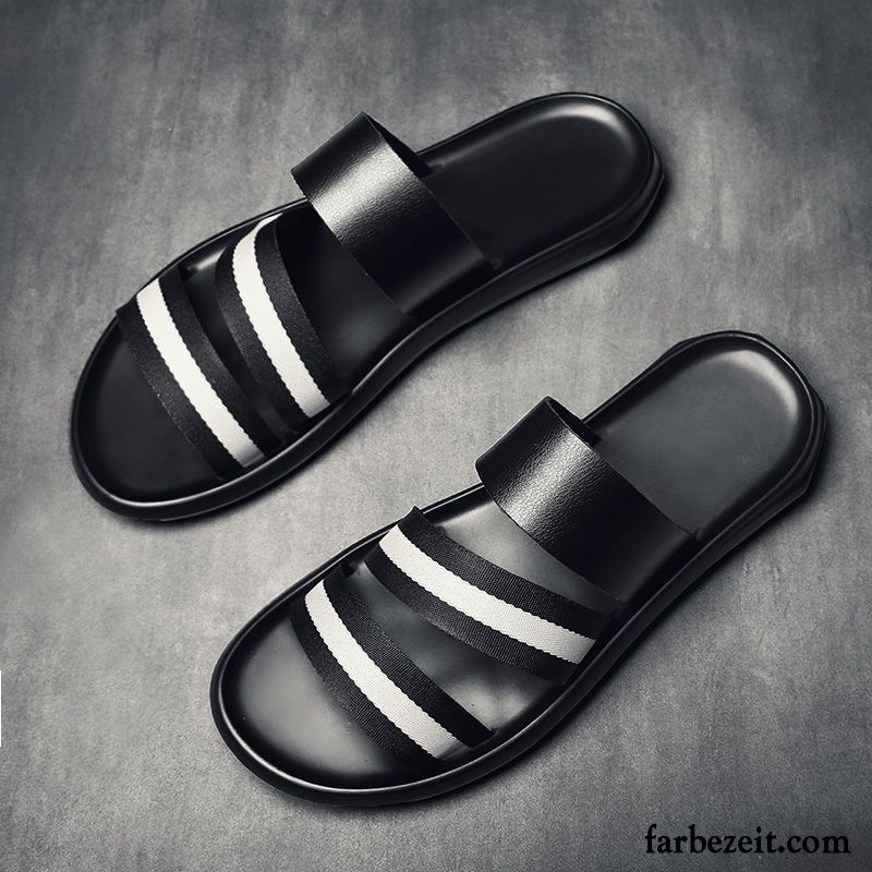 Hausschuhe Herren Sommer Neue Allgleiches Sandalen Casual Mode Sandfarben Schwarz