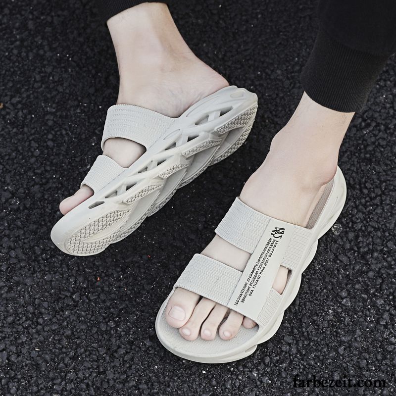 Hausschuhe Herren Trend Sommer Rutschsicher Persönlichkeit Neue Sandalen Sandfarben Beige