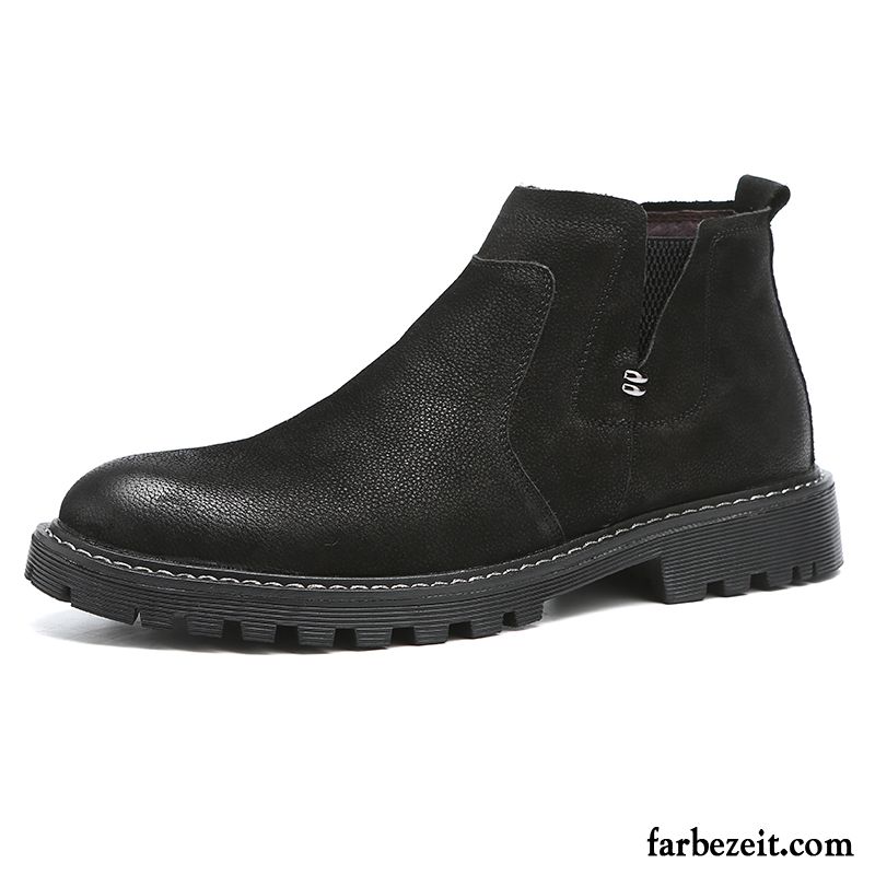 Herren Boots Style Thermische Trend Winter Hohe Lederschue Casual Plus Samt Schuhe Schwarz Stiefel Günstig