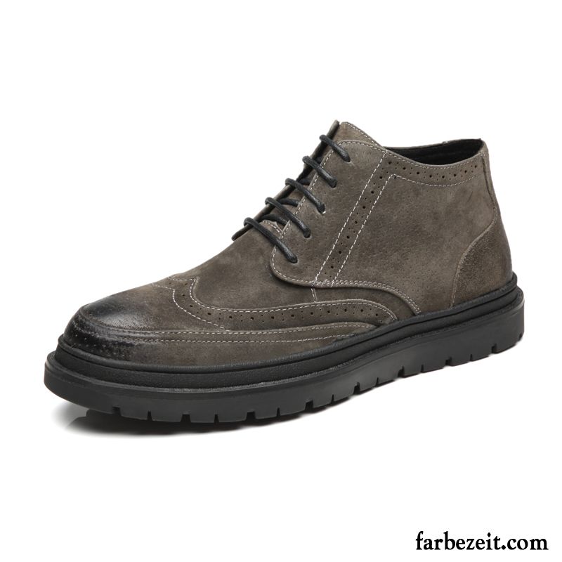 Herren Designer Schuhe Erhöht Hohe Casual Retro Stiefel Echtleder Schuhe Martin Stiehlt Herbst Allgleiches Dicke Sohle Verkaufen