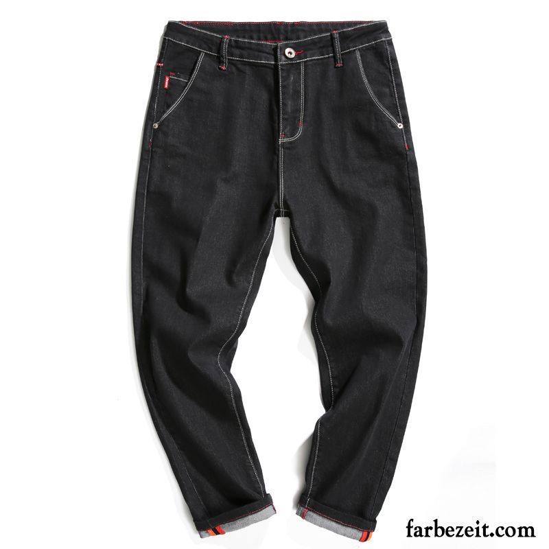 Lockere Jeans Herren Jeans Harlan Schwarz Neunte Hose Billig