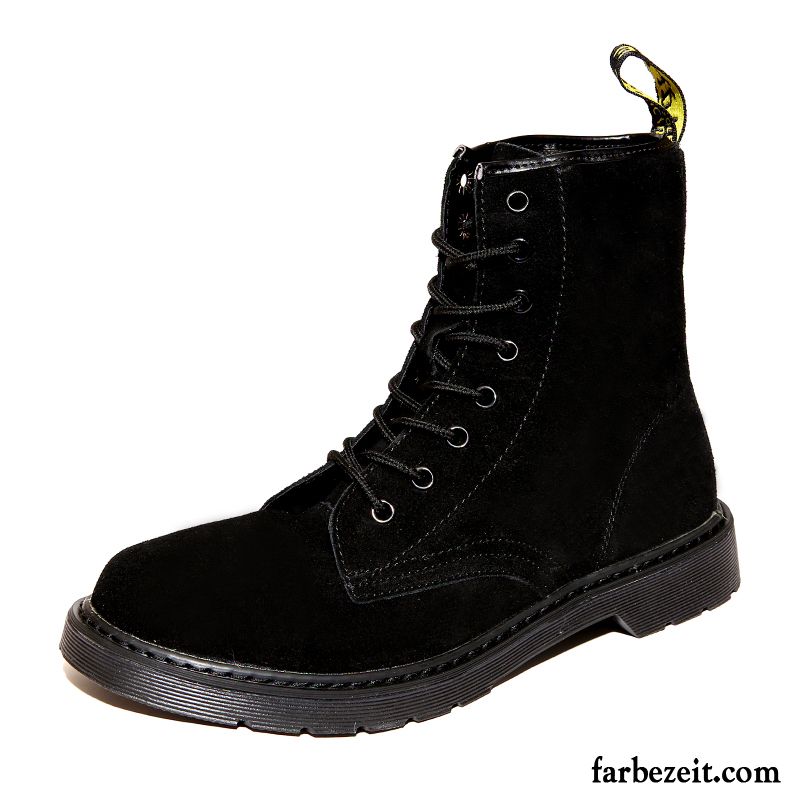 Herren Stiefel Schwarz Martin Stiehlt Kurze Stiefel Gefrostet Trend Lovers Schuhe Echtleder Schwarz Allgleiches England Cargo Hohe