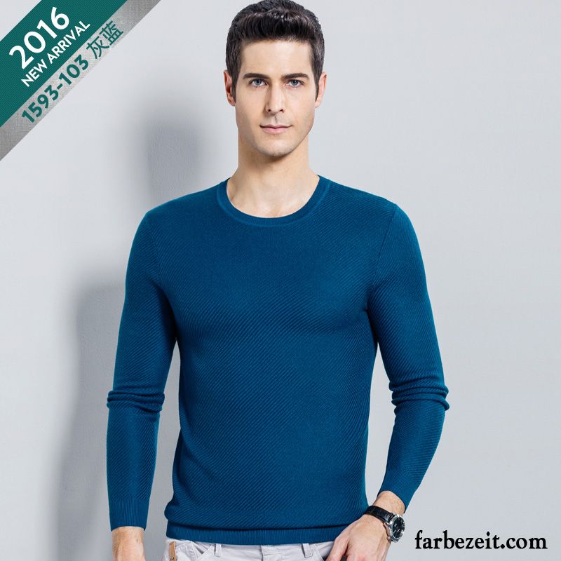 Herren Strick Cardigan Neue Pullover Rein Herbst Dünn Rundhals Wolf Kaufen