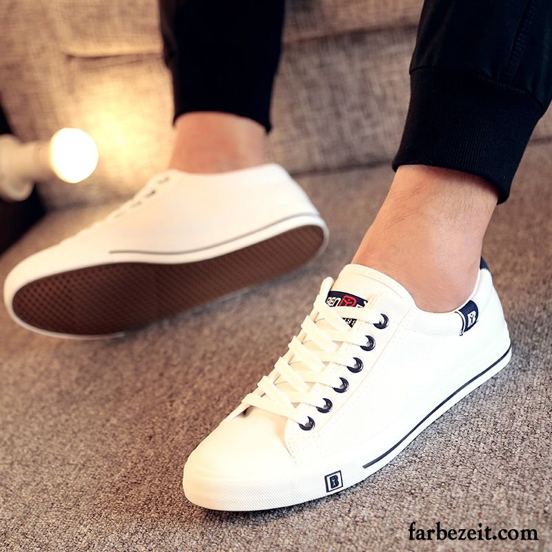 Herrenschuhe Sneaker Allgleiches Casual Trend Herren Espadrille Sommer Klassisch Skaterschuhe Niedrig Atmungsaktiv Schüler Weiß Günstig