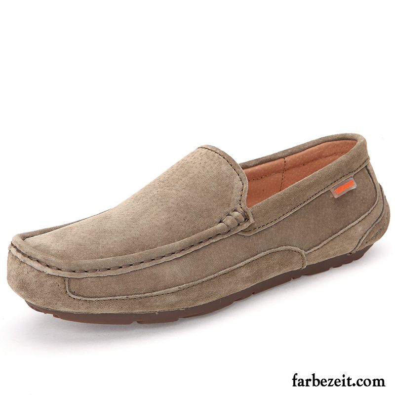 Hochwertige Herrenschuhe Casual Slip-on Herren Schuhe Feder Gefrostet Trend Faul Echtleder Billig