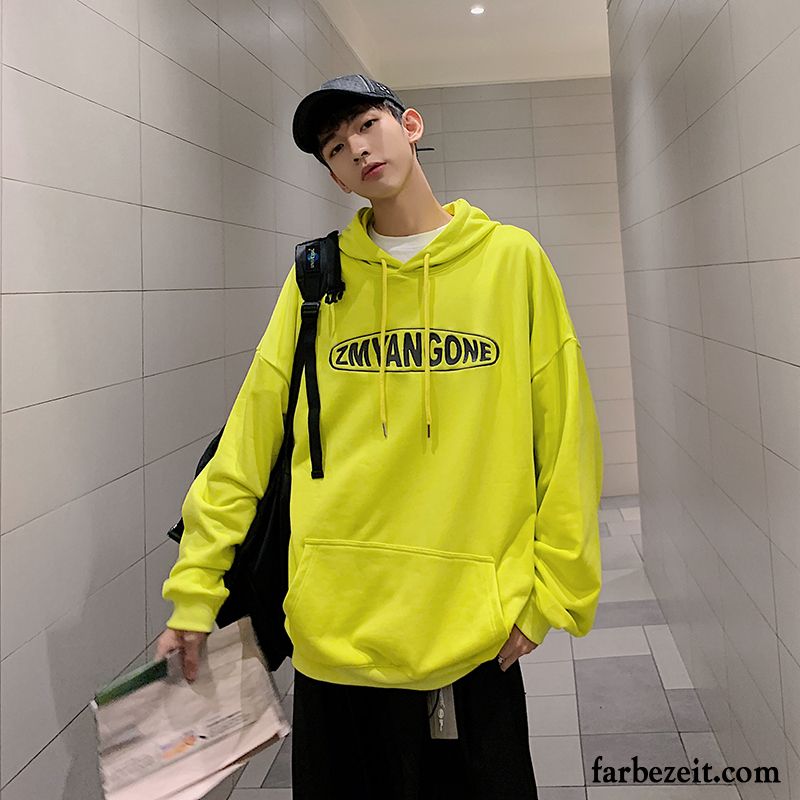 Hoodie Herren Freizeit Mantel Schüler Feder Rein Pullovers Fluoreszenz Grün