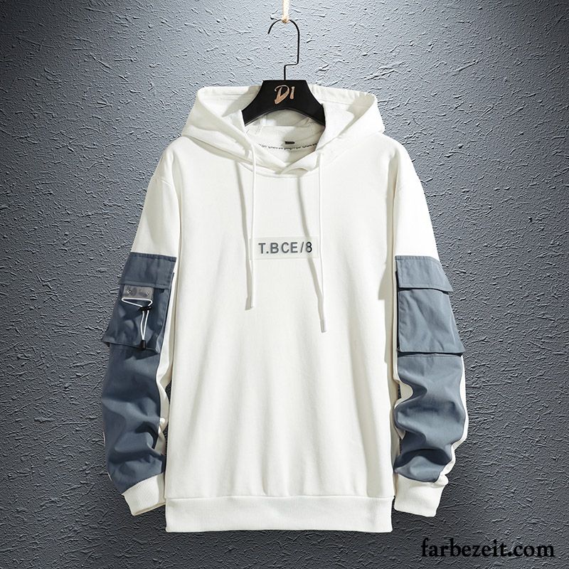 Hoodie Herren Freizeit Mit Kapuze Mode Trend Feder Mantel Weiß