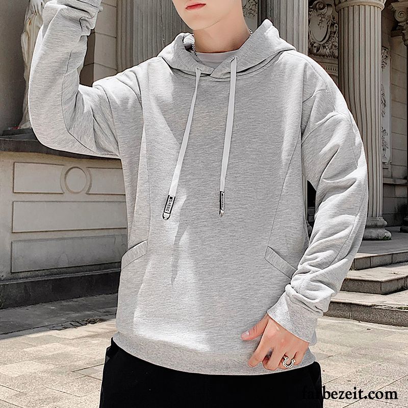 Hoodie Herren Neu Trend Mit Kapuze Feder Unteres Hemd Hoodies Grau