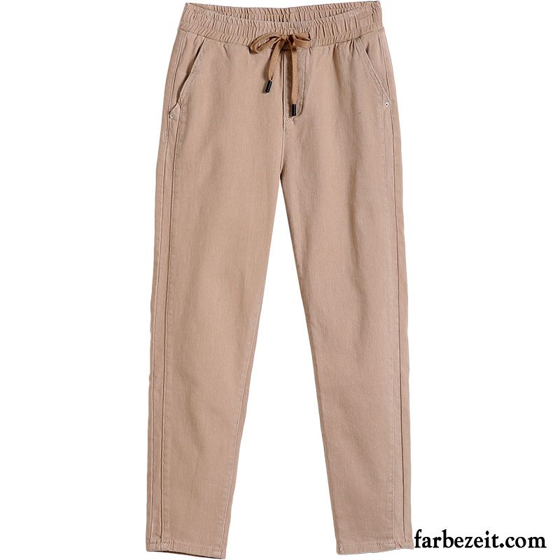 Hosen Damen Mädchen Schüler Lose Elastisch Feder Sport Khaki