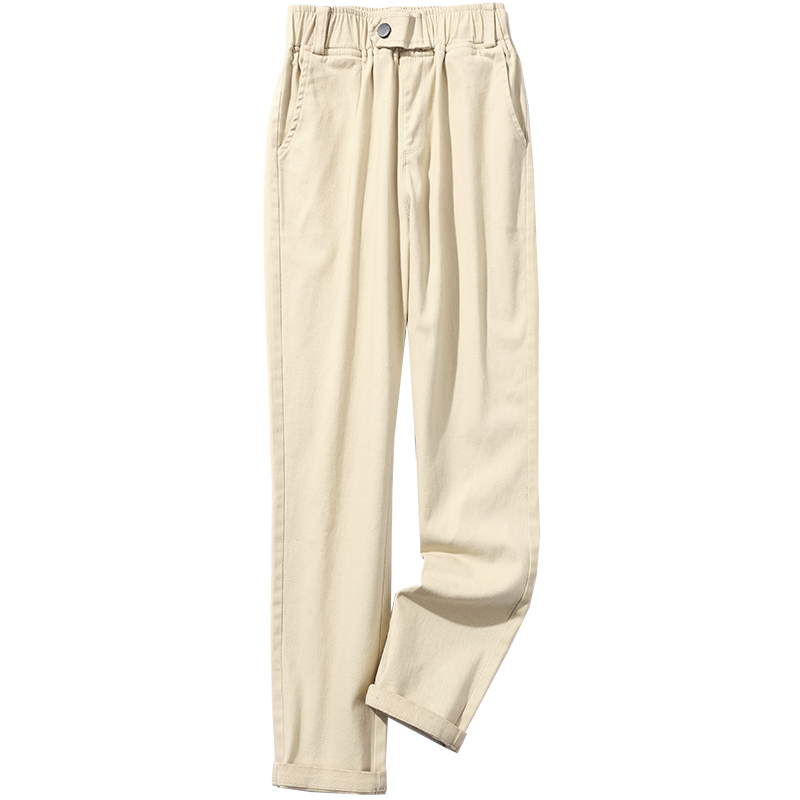 Hosen Damen Neu Allgleiches Dünn Winter Neunte Hose Feder Beige Farbe