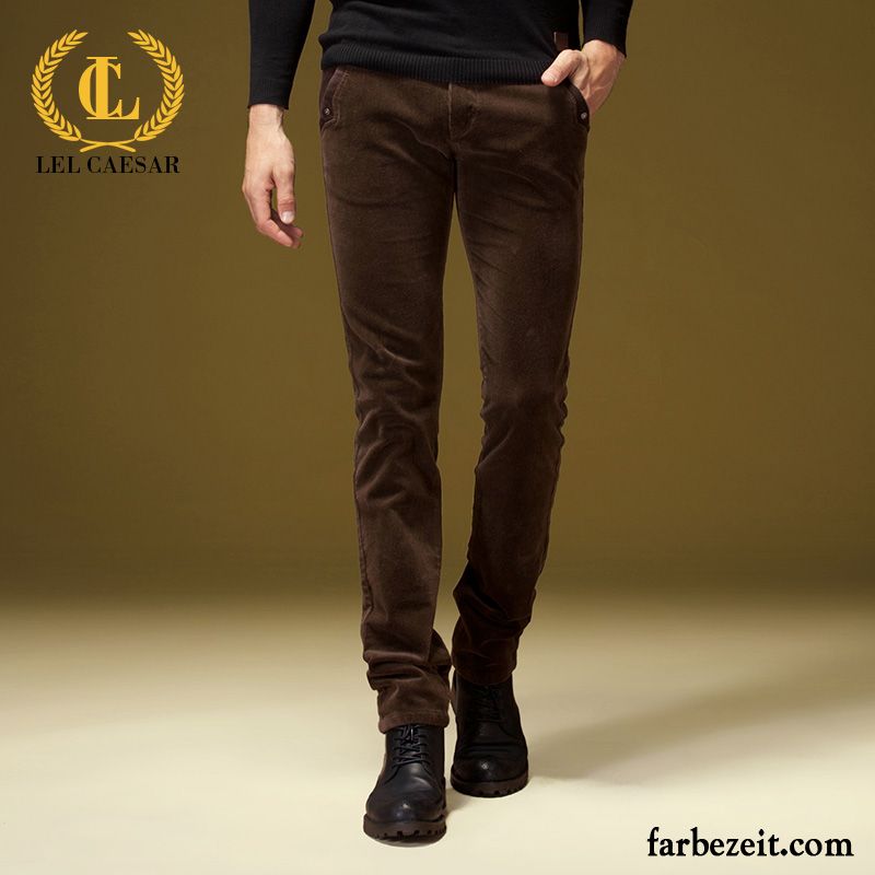 Hosen Mode Herren Dünn Lange Plus Samt Schlank Hose Herbst Elastisch Freizeit Winter Trend Billig