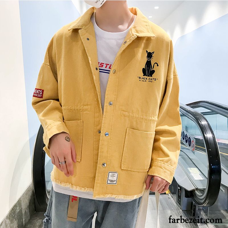 Jacken Herren Neu Herbst Trend Mantel Feder Werkzeugbau Gelb Rot