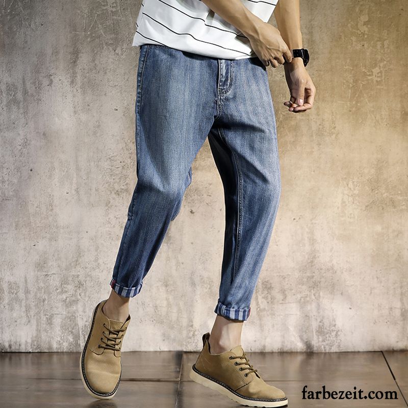 Jeans Herren Dünn Lose Harlan Freizeit Gerade Trend Blau